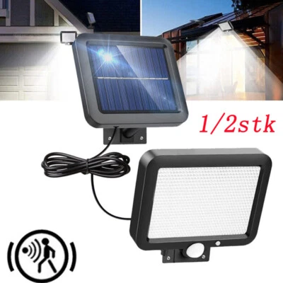 1/2x 56LED Solarleuchte mit Bewegungsmelder Außen Lampe Fluter Sensor Strahler - Bild 1 von 4