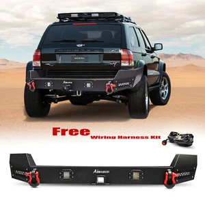 Aaiwa For 1999-2004 Jeep Grand Cherokee WJ Steel Rear Bumper With LED Lights - Picture 1 of 13