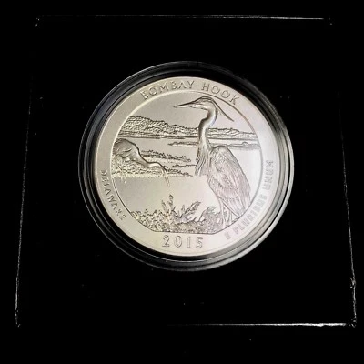 2015 P America The Beautiful Bombay Hook 5 Ounce Silver Coin - Image 1 of 3