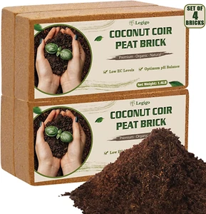4 Pack Premium Coco Coir Brick for Plants- 100% Organic Compressed Coconut Coir  - Picture 1 of 12