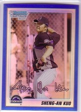 2010 Bowman Chrome Prospects Blue Refractors #BCP52 Sheng-An Kuo /250 - NM-MT