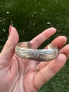 Brazalete firmado Gilbert Begay Sterling nativo americano 13,9 g Estate - Imagen 1 de 9