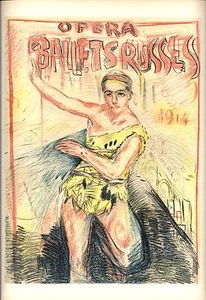 Original vintage poster print BALLETS RUSSES PARIS OPERA 1914 - Picture 1 of 1