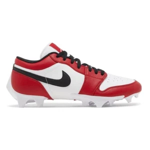 Jordan 1 Low TD Men's Football Cleat Chicago FJ6245-106 White/Varsity Red/Black - Picture 1 of 7