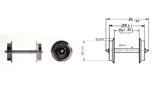Juego de ruedas CA Fleischmann H0 6560-S/137025 11 mm (10 unidades) - NUEVO - Imagen 1 de 1