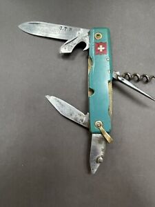 Very rare Antique Swiss Army knife  JTR multi Tools TURQUOISE COLOUR R5