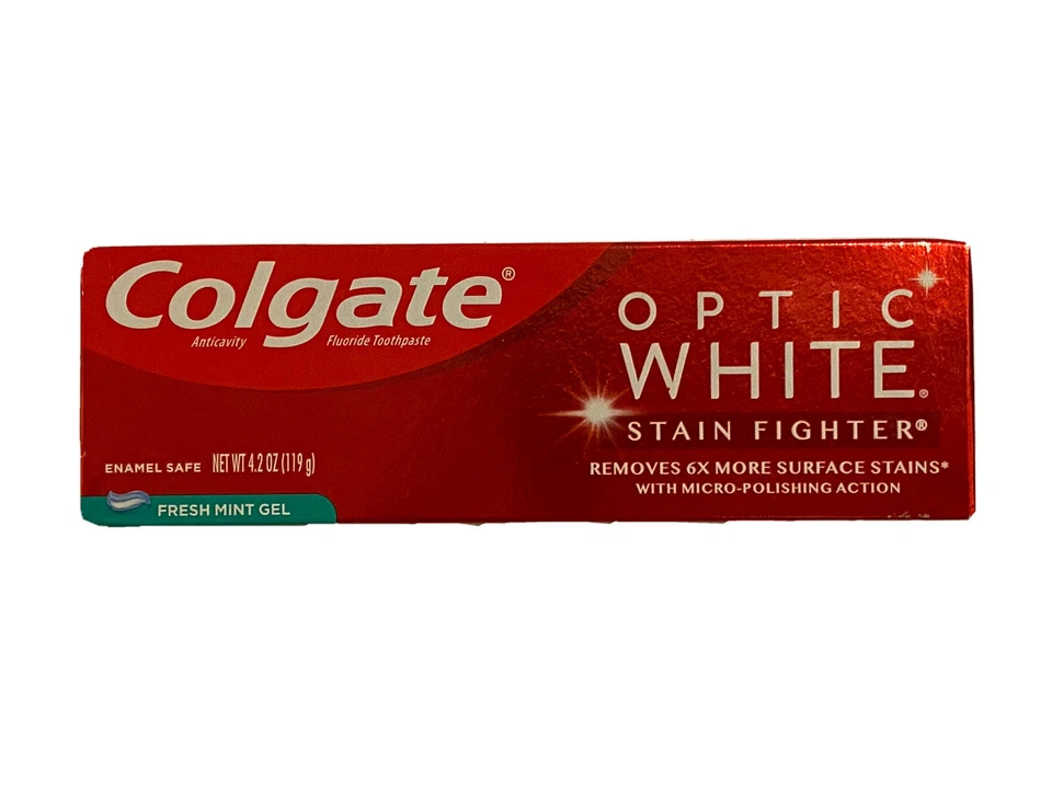 Colgate Optic White Stain Fighter Toothpaste - Fresh Mint Gel , 4.2oz