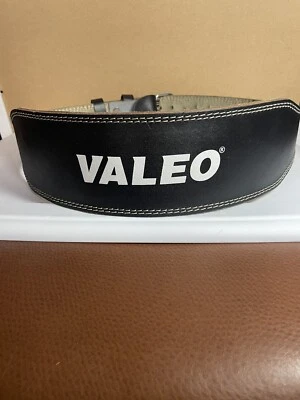 CINTURÓN LEVANTADOR DE PESAS DE CUERO ACOLCHADO VALEO - DOBLE COSTURA - HEBILLA ENROLLABLE Foto 1 de 4