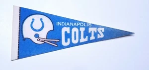 Vintage 1980s Indianapolis Colts 2 Bar NFL Football Mini Pennant Flag Rare 4X9" - Picture 1 of 1