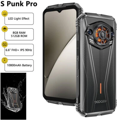 DOOGEE S Punk PRO 4G Rugged Phone Android 14 Mobile Waterproof Big Speaker 512GB - Image 1 of 4