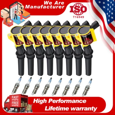 Paquete de 8 bobinas de encendido y bujías de iridio para Ford F-150 4,6 L 5,4 L DG508 SP479 Foto 1 de 4