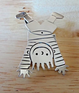 Alfiler de salto divertido niño pequeño de plata esterlina 43x30 mm 9 gramos madre abuela maestra - Imagen 1 de 7