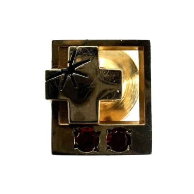 10K Yellow Gold Cross Ruby Tie Tack Pin - Image 1 of 4