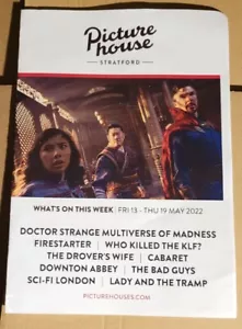 STRATFORD PICTUREHOUSE CINEMA WEEKLY SCHEDULE LEAFLET - 6TH - 12TH MAY 2022 - NM - Picture 1 of 4