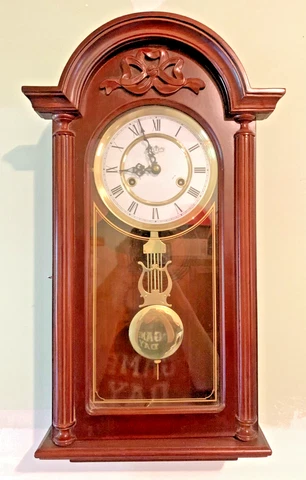 D &A Oak Key Wind Contemporary Hanging Wall Regulator Clock D and A Cover
