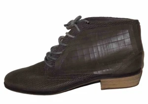 DJANGO & JULIETTE Grey Lace Up Leather Ankle Boots Size 38 - Picture 1 of 4