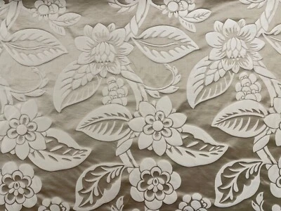 10  Metres Voyage Oceanis Gold Silk & Linen Fabric Curtain Blind Upholstery - Image 1 of 4