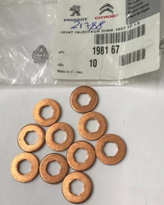 10 X Seals For New Genuine Peugeot Citroen Injector Seal 2.7 3.0 HDI 198167 - Picture 1 of 6