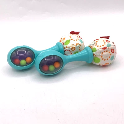 Fisher-Price Baby Rattle 'n Rock Maracas Juguetes Juego de 2 Azul Aqua 6"" Foto 1 de 4