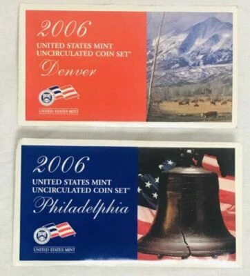 E1  2006 P D US Mint Set 20 coins PHILADELPHIA DENVER Uncirculated - Image 1 of 3