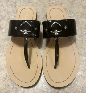 NUOVI sandali da donna Kate Spade New York Cassia neri in pelle verniciata taglia 7 - Foto 1 di 5