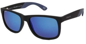 Occhiali Da Sole POLAR 323 80/C NERO OPACO/BLU POLARIZZATI CAL.55 - Foto 1 di 1