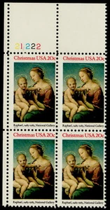 US #2063 20¢ Christmas Madonna and Child UL Plate Block MNH - Picture 1 of 1