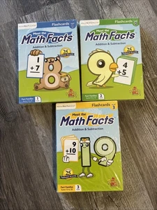 Meet The Math Facts Addition & Subtraction Levels 1-3 Flashcards 7.5" X 5.5"  - Bild 1 von 7