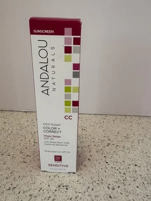 Andalou Naturals 1000 Roses Color + Correct Sunscreen 2 fl oz Sheer Beige SPF 30 - Image 1 of 4