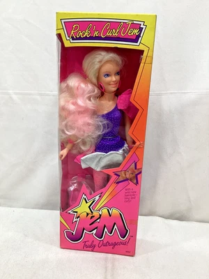 1986 Vintage Hasbro Jem & The Holograms Rock N Curl Jem Boneca Selada Caixa GRÁTIS - Imagem 1 de 4