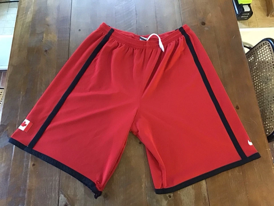 Nike Game Used Team Issued Authentic Canada Basketball Olympics On Court Shorts - Image 1 of 4