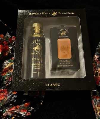 CLASSIC by BEVERLY HILLS POLO CLUB 6 fl oz EDT Colonia Spray y 10,5 oz Barra Jabón Foto 1 de 4