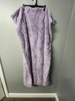 Pillowfort Purple Wave Kids Plush Throw Blanket 58x48 Inches (JJ - Image 1 of 4