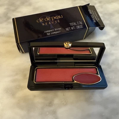 Nuevo RARO Cle De Peau Beaute Color de Labios Compacto Tono Rojo y Rojo/Estuche Espejo Foto 1 de 4
