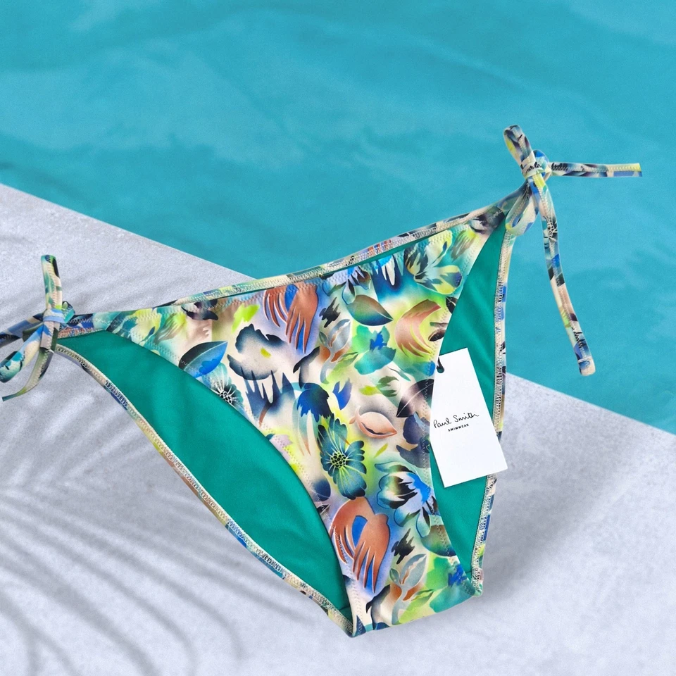 PAUL SMITH Swimwear Women's Bikini Bottom- Tie Side-Size Small- Multi-BNWT - Image 1 of 4