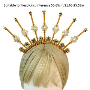 Sparkly Crown Headband Bridal Wedding Accessories Baroque Hair Hoop - Picture 1 of 8