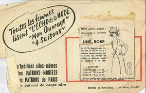 Vestido vintage Une patrón de costura francés G412 talla 44 - Imagen 1 de 1