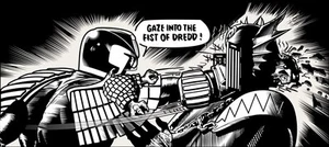 Pintura al óleo Judge Dredd NO giclee grande 40x16 pulgadas - Imagen 1 de 1