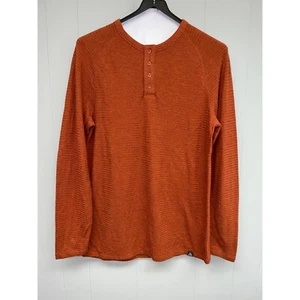Alpine Design Men's Large Birch Mountain Long Sleeve Henley NWT Burnt Orange - Picture 1 of 6