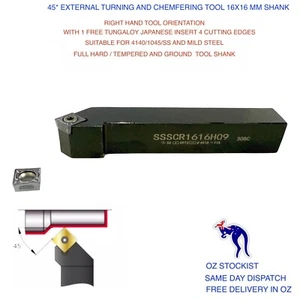 Lathe Tool Chamfering and turning 16mm shank 1 free Tungaloy Made in JapanInsert - Bild 1 von 2