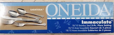 Oneida SARATOGA 5 Piece Place Setting Flatware Immaculate 18/10 Stainless Steel - Image 1 of 4