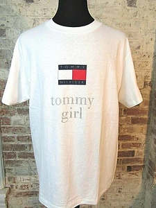 Tommy Hilfiger TOMMY GIRL White T-Shirt Men's XL Single Stitch Vintage Rare - Picture 1 of 6