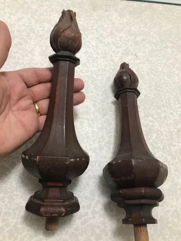 Vintage/Antique FLAME FINIAL TURNED CLOCK/BED MAHOGANY FINIAL! GREAT CONDITION Cover