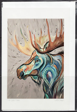 CREE STYLE MOOSE - Metis / Cree art by Carla Joseph - New 6" x 9" Art Card