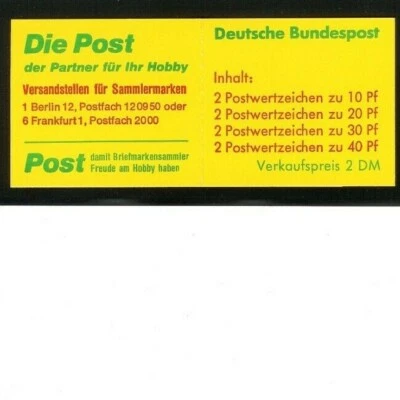 GERMANY UNEXPLODED Booklet # 1075c  MNH V-FV  1971 issue 1 pane of 8 - Image 1 of 2