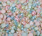 Mixed Flat Back Pearls Rhinestones Embellishments Face Gems Craft Card Making