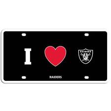 Las Vegas Raiders Styrene License Plate NFL Football I Love (Heart) Team Logo