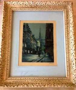 MARCEL JULIEN BARON (French Modernist 1872-1956) Pencil Signed Color Etching No1 - Picture 1 of 5