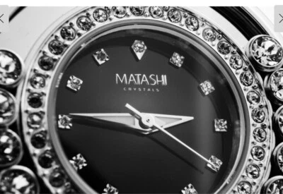 Matashi Crystals 18K White Gold Plated Women's Watch - Image 1 of 4