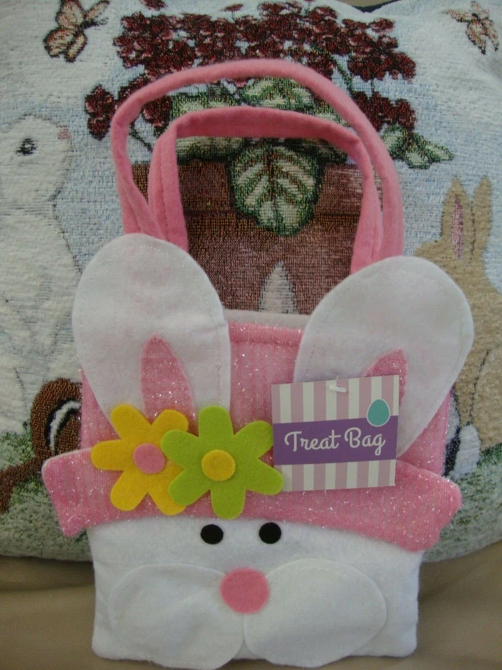 Bolsa de golosinas de conejo de Pascua para niños Disfraces Accesorios Bolsa tamaño 7" x 8" Foto 1 de 1